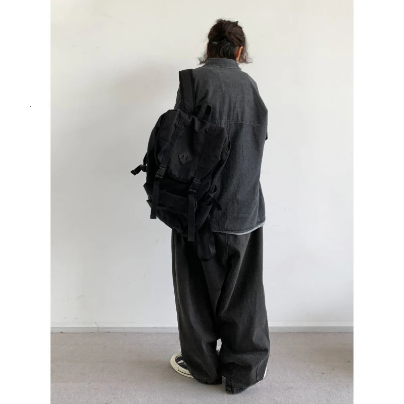 Korean Casual 3- Pcs Sets Mens Multi Pocket Denim ShirtSolid Color VestFashion Street Jeans Suits Y2k Hip Hop Sets 250811