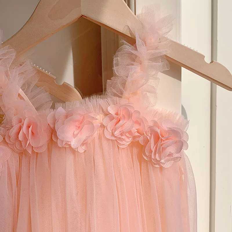 MILANCEL New Summer Kids Sweet Mesh Dress Girls 6 Colors Suspended Floral Beach Skirt Children Tutu Princess Dress W250811