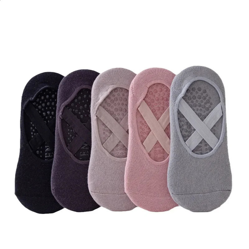 1Pair Professional Women Yoga Socks Silicone Antislip Ballet Pilates Sock Backless Breathable Bandage Dance Sports 250805
