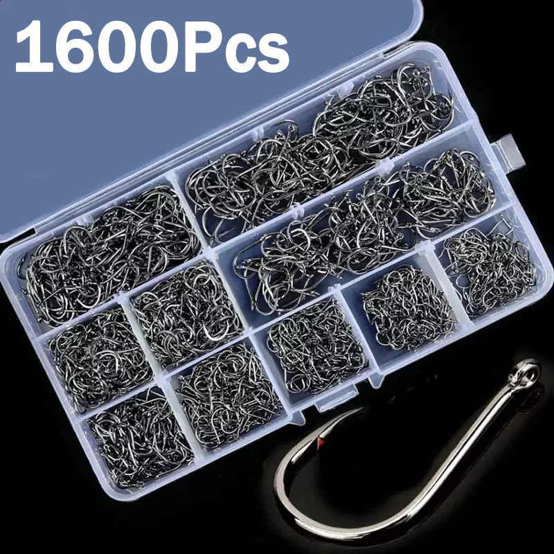 Fishing Hooks Carbon Steel Strong Sharp Silver Circle Fishhook 312 Jig Barbed Pesca Portable Lure Bait Tackle 501600PcsBox 250807