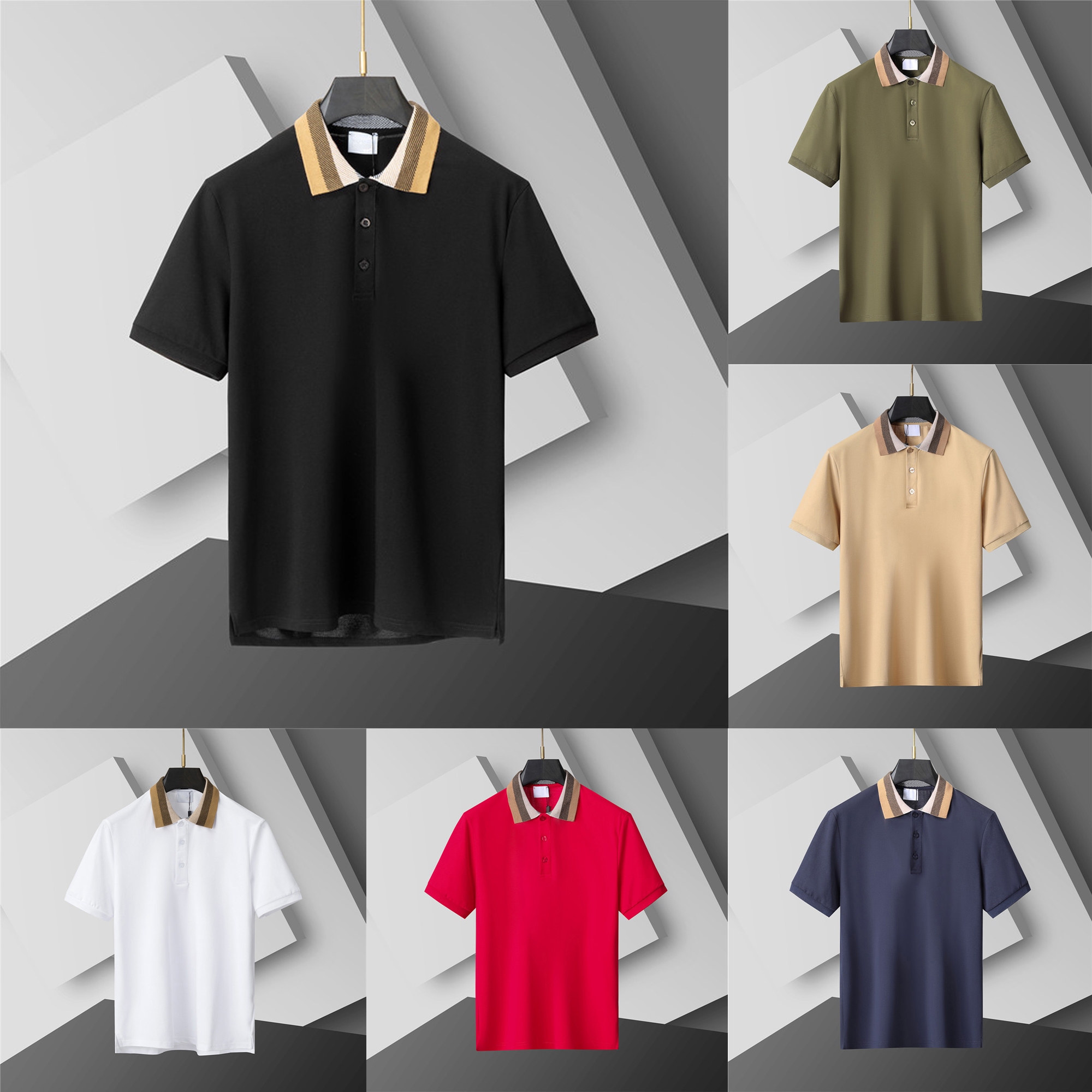 Mens Polo Shirt Fashion Men's T-shirt Luxury Polo Collar Breathable Top Summer Business Shirt Asian size M--XXXL