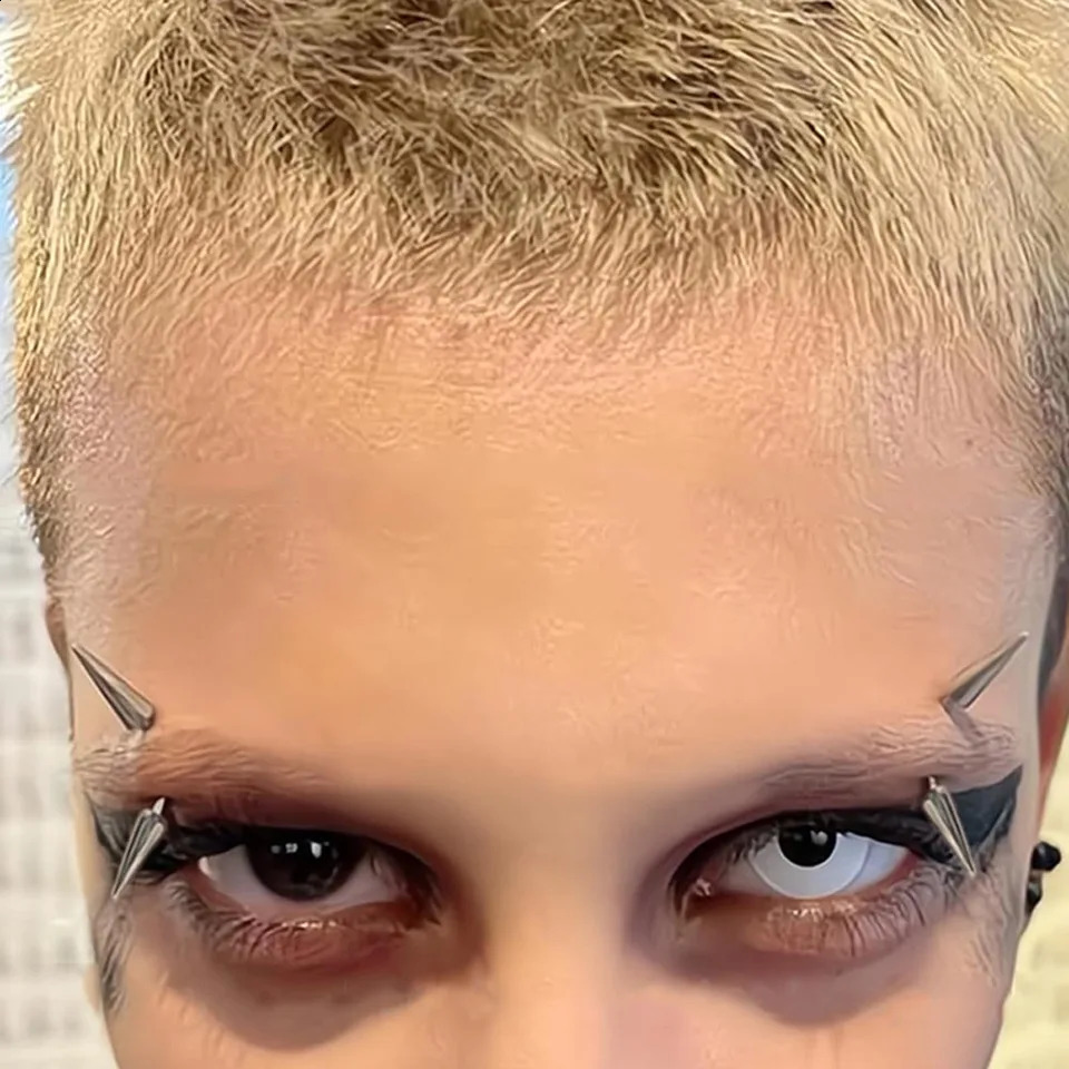 6pcs Spike Eyebrow Piercing Jewelry Stainless Steel Curved Barbell Eyebrow Tragus Lip Rings Earrings For Men 250807