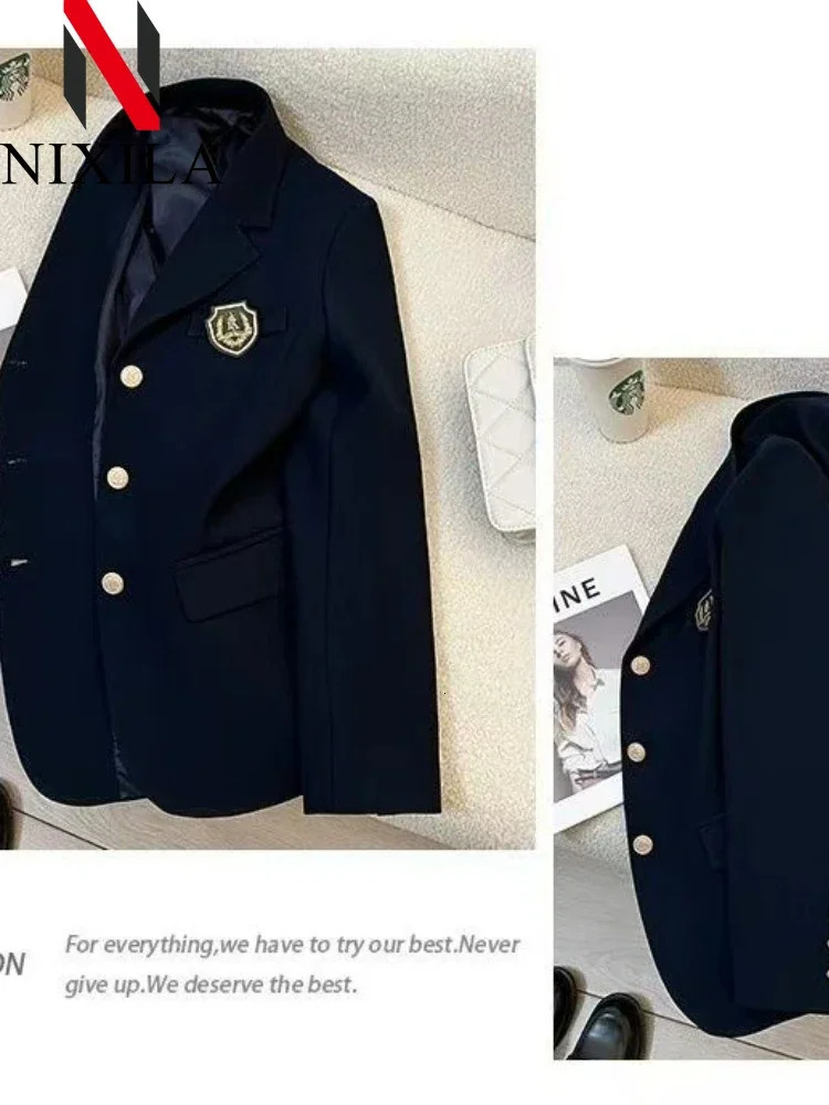 Elegant Womens Vintage Blazer Korean Fashion Spring Autumn Office Jacket y Female Coats Splice Lady Clothes 250811