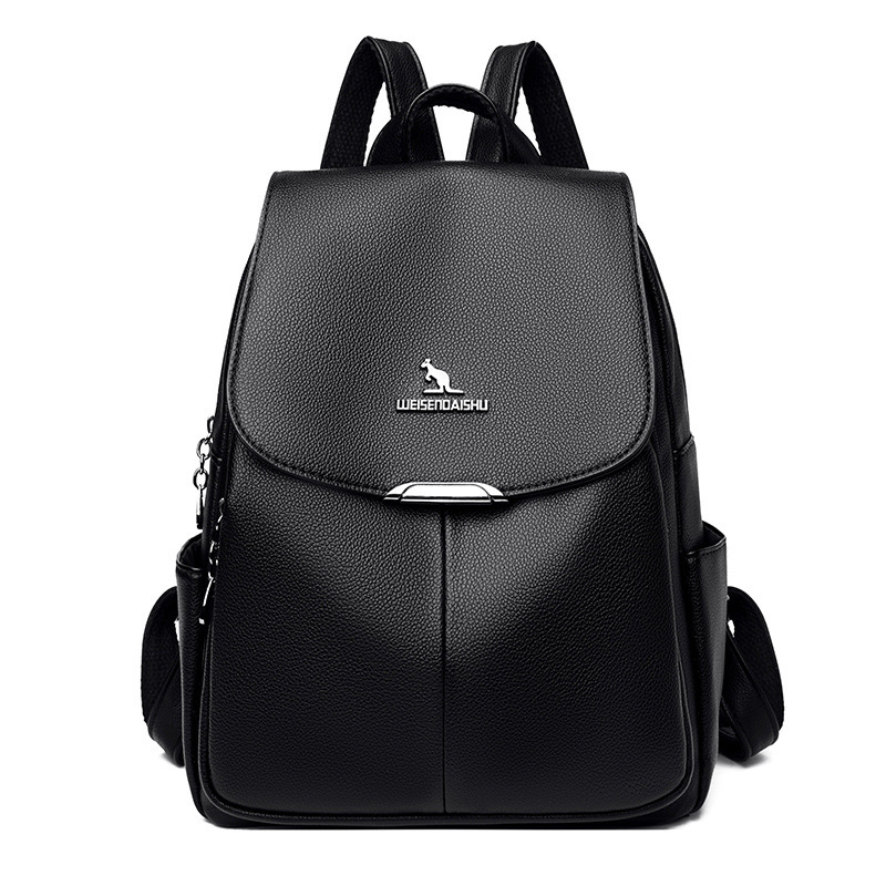 New PU Soft Leather for Women, Large Capacity Travel Bag, Simple Casual Backpack ddmymoon