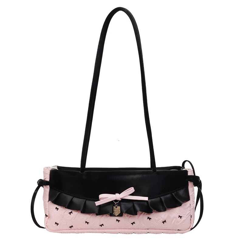 Niche High-End Underarm Commuter for Women 2025 New Style Girly Fashion Handbag with Bowknot Shoulder Bag ddmymoon