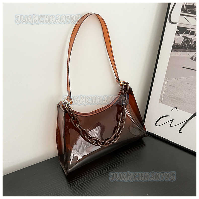 Summer New Fashion Womens Bag Small Jelly Bag Solid Color Transparent Womens Armpit Bag Single Shoulder Bag H250809