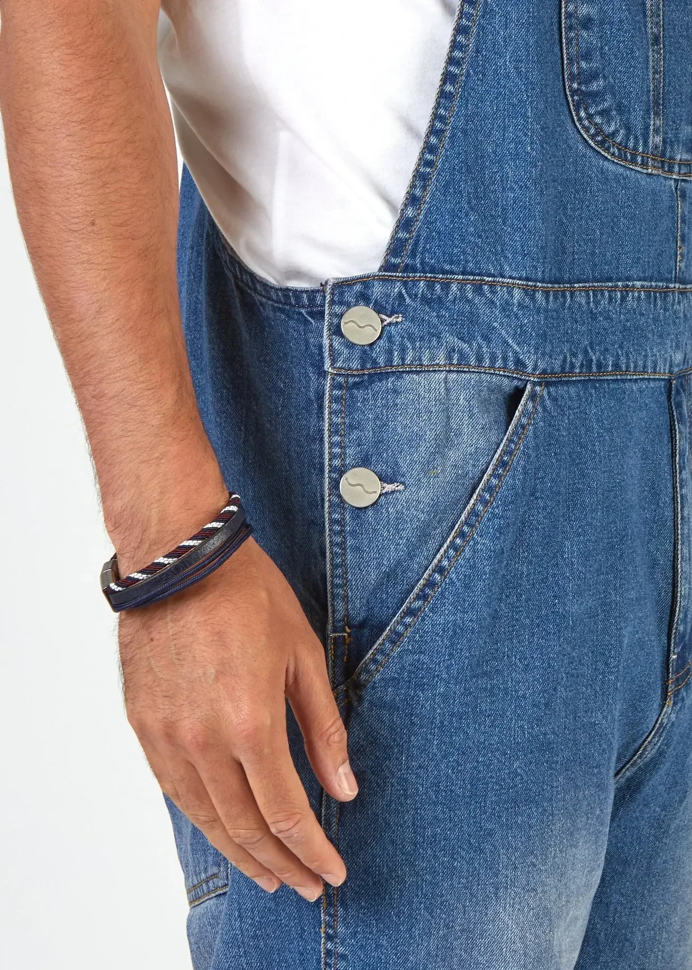 Men Jeans Denim Overalls Jumpsuits Pencil Pants Solid Washing Mid Waist Cargo Pockets Casual Ankle Length 2025 Ropmer 250729