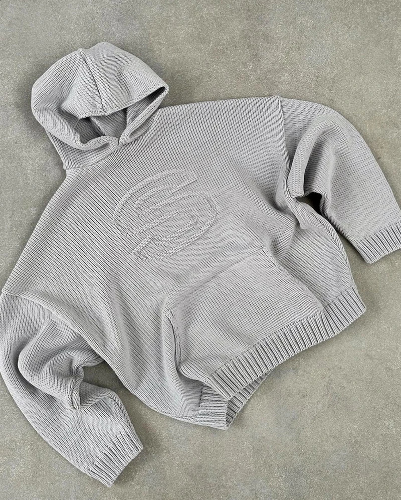 Solid Sweater Letter Graphic Sweaters Y2K Streetwear Knit Pullover Long Sleeves Fall Winter Warm Womens Knitted Streetwear 250811