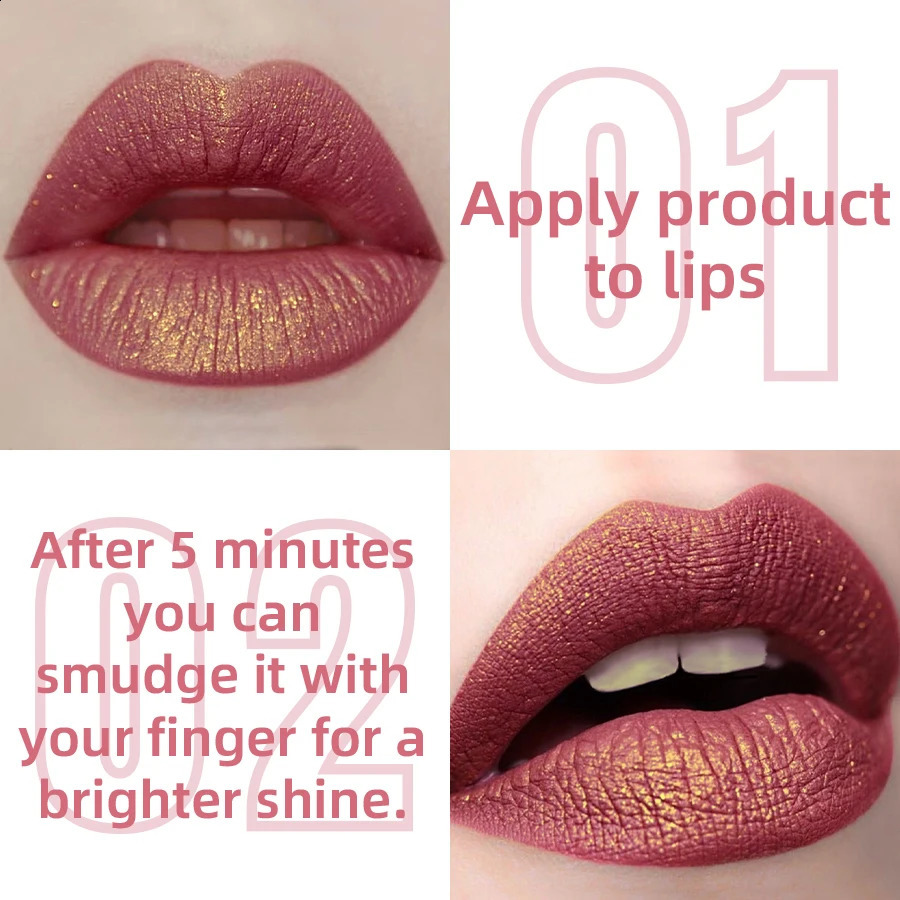 14 Colors Glitter Metallic Lip Glaze Shiny Long Lasting Lip Gloss Waterproof Liquid Lipstick Makeup Lip Oil Lip Tint Gifts for W 250809