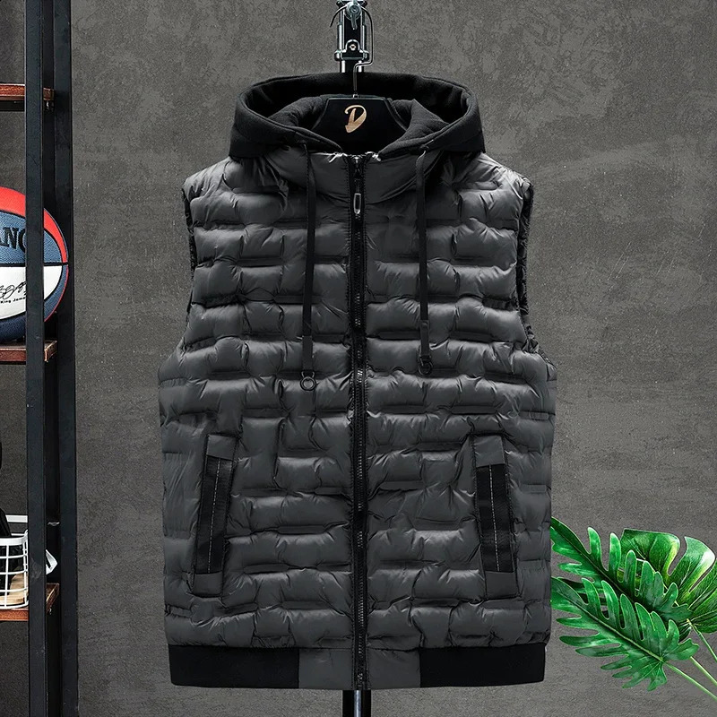 Down Vests Men Casual Waistcoat Sleeveless Jackets Male Hooded Vest Fashion Vests Korean Sell Mens Winter Vest 250804