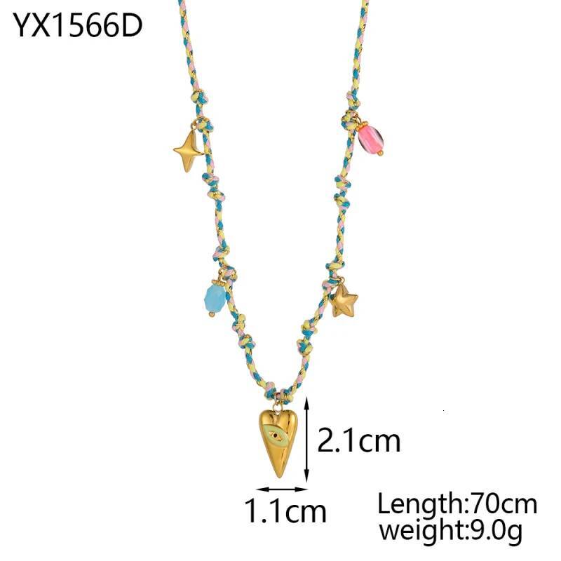 CARLIDANA Elegant Stainless Steel Hand-woven Rope Chain Flower Starfish Heart Sea Pendant DIY Charm Bracelet Necklace for Women