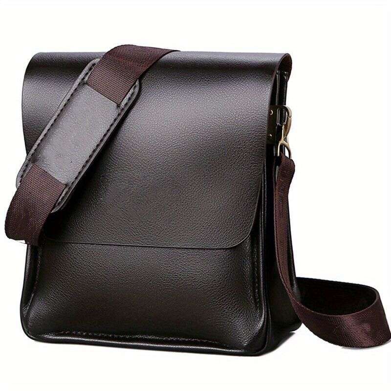 1 Piece Men's Leisure Business PU Leather Bag, Trendy Shoulder Bag