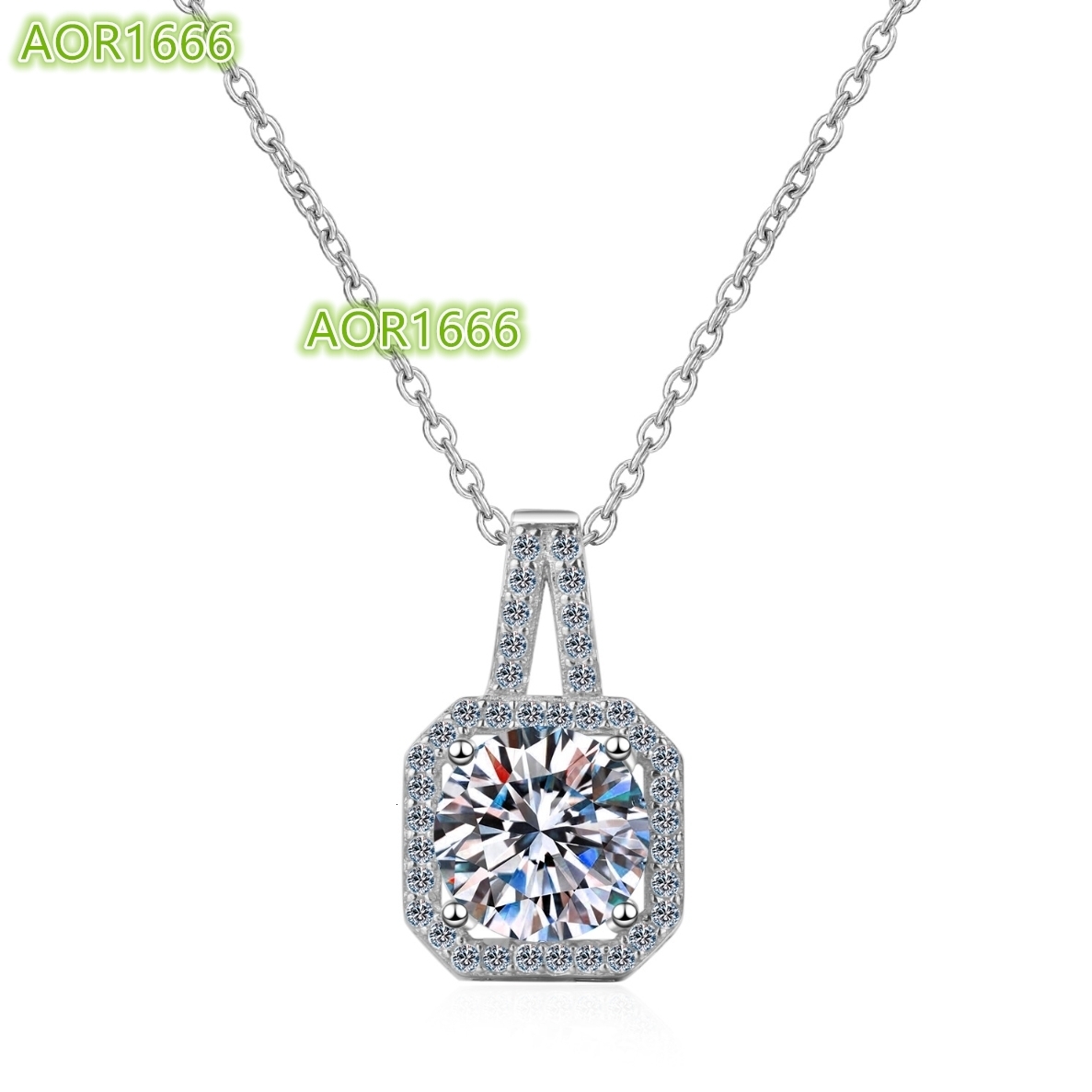 Hot Selling Fashion Accessories Necklace Jewelry Moissanite Pendant Necklace Women for Wedding