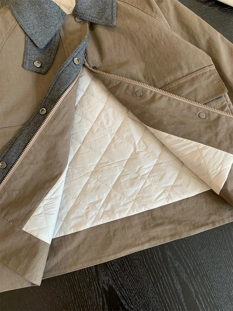 traf woman winter work jacket coat pocket loose casual womens top y2k fashion high quality windbreaker bra 250809