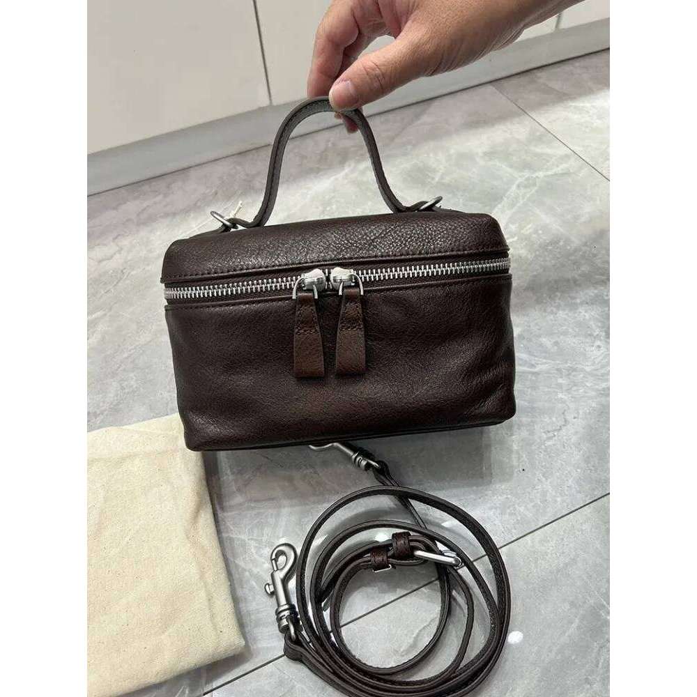 Women Genuine Leather Single Shoulder Casual Small Bag Tote Handbag Ladies Zipper Solid Color Vintage Design Messenger Bags