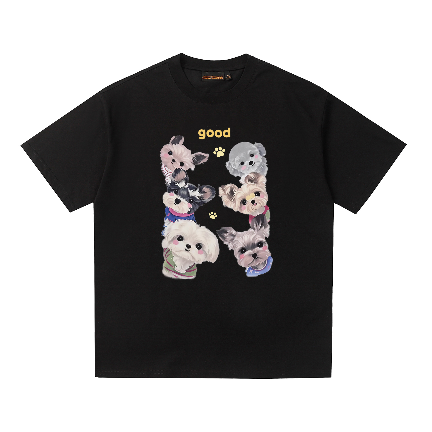 Drew House Designer luxury T shirt men's and women's T-Shirts good dogs print