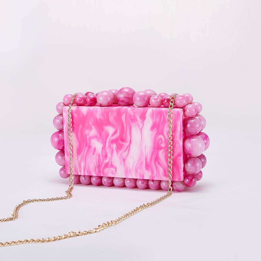 Women's New Beaded Acrylic Evening Bag Single Shoulder Crossbody Wedding Banquet Clutch