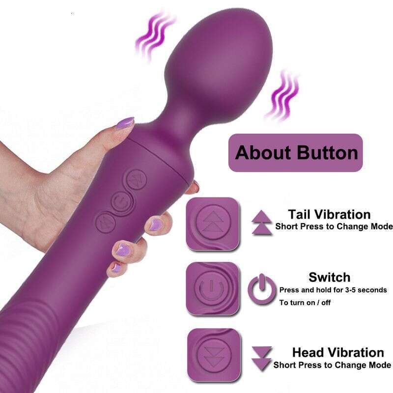 2023USB AM56 Double Charging Head Strong Vibrating AV Vibrator Female G-Spot Masturbating Orgasm Anal Se 2024