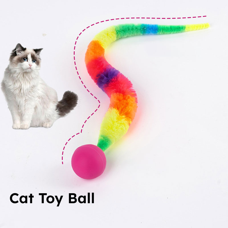 Cat interactive toys Tickle Cat Colorful bouncing ball Pet supplies Puzzle teasing indoor cat worm caterpillar elastic toy