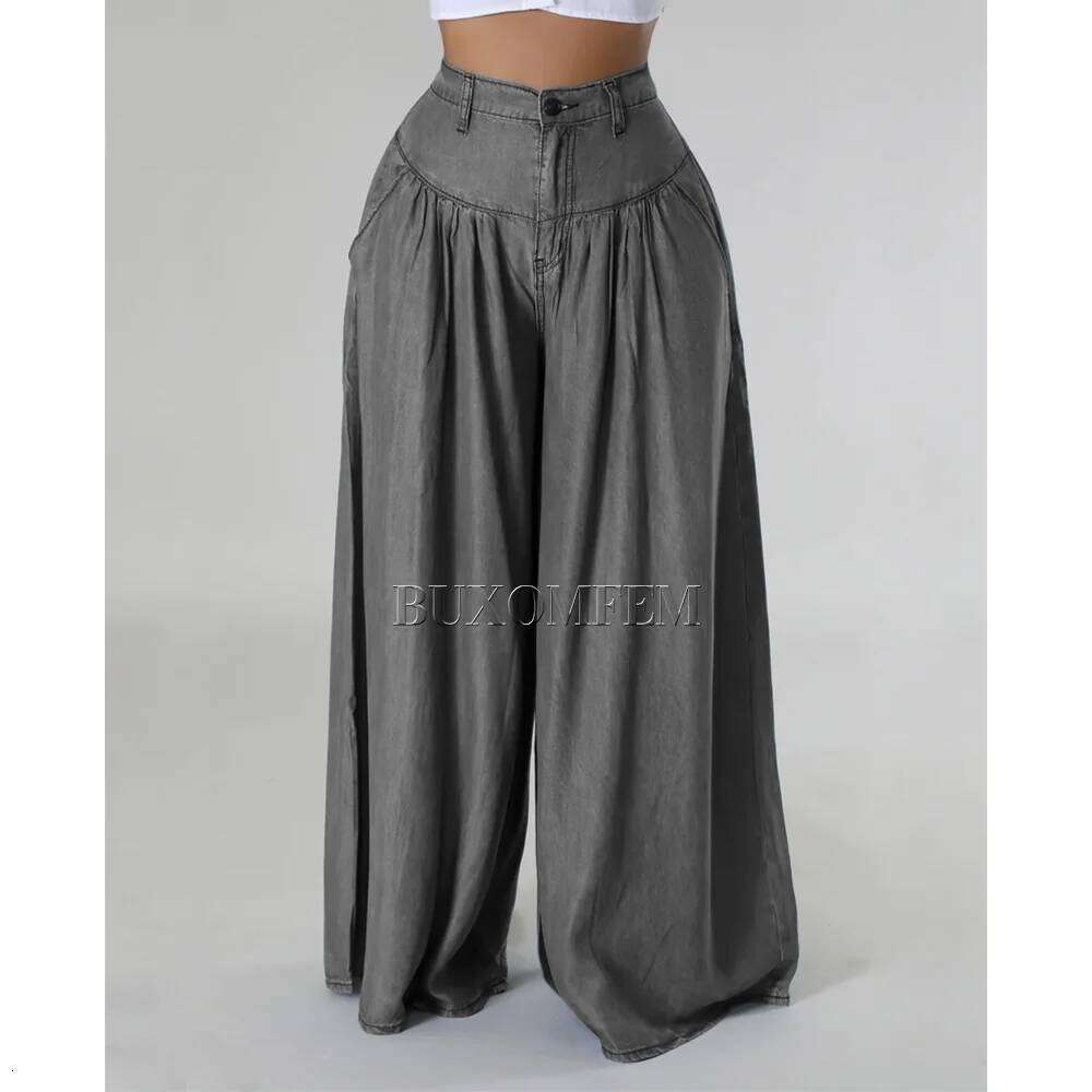 Stylish Fashion New High Waist Jeans Unique Individualretro Chains Straight Leg Wrap Hips Casual Daily Trousers for Women