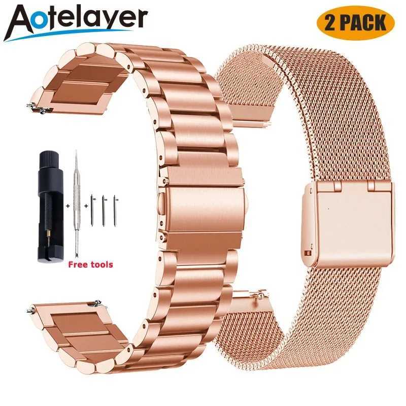 14 16 18 20 22 24mm Quick Release Stainless Steel Milanese Watch Strap Replacement for Universal Waterproof Watch Bracelet W250811