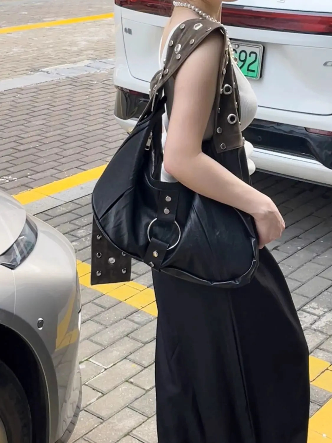 Fashion Women Vintage Solid Color Handbags Shoulder Underarm Bag Fashion PU Leather Wide Strap Crossbody Bag 250809