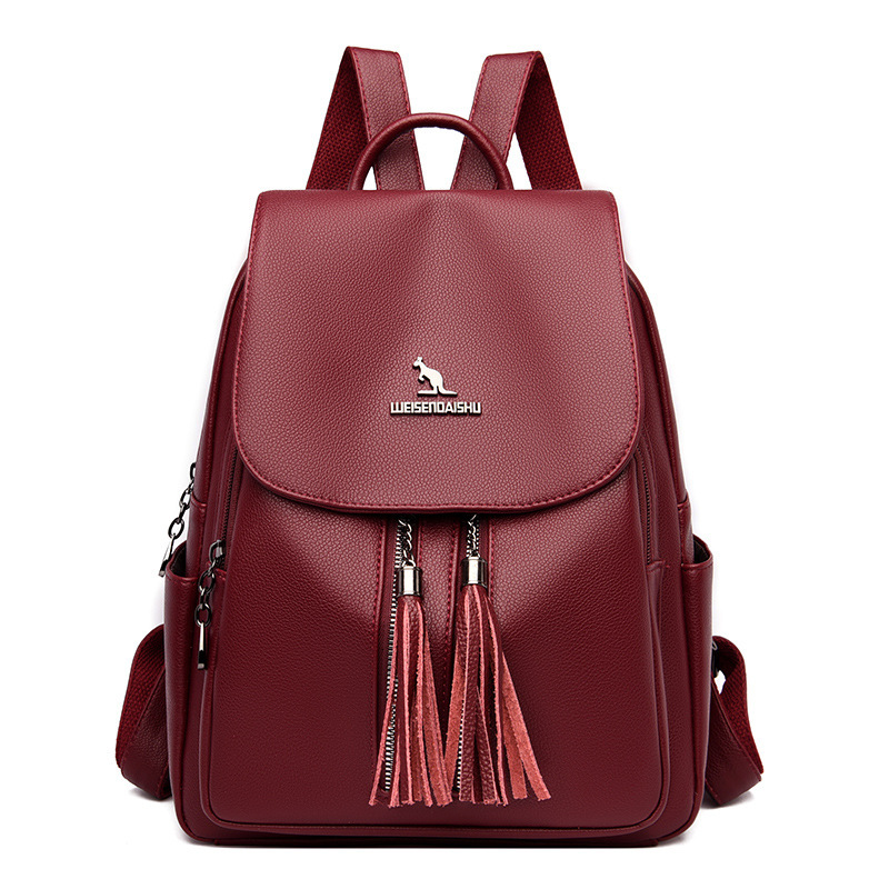 Hot Selling Textured Soft Leather Women 2025 New Korean Fashion Large Capacity Backpack for Middle-aged Ladies ddmymoon