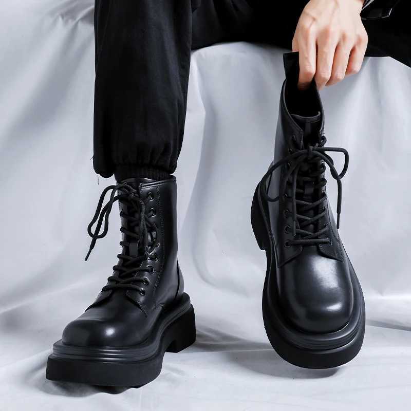 Men Boots Style Leather Shoes Italiano Genuine Leather Boots Platform Shoes For Men Zipper Fashion Short Boots Chelsea Boots W250811