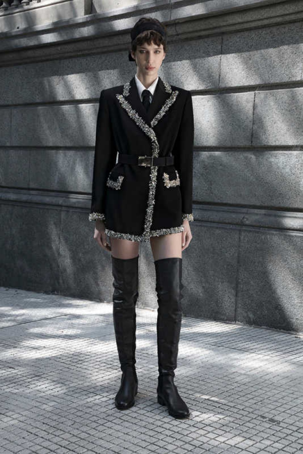 Cosplay Women Blazer Dress Customized Rhinestones Beaded Banquet Party Gowns One Jacket Ladies Business Coat