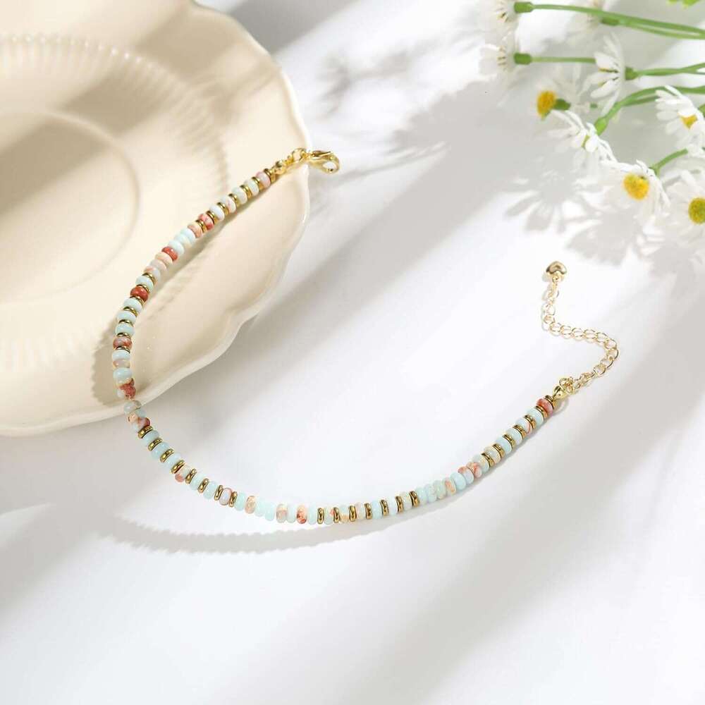 Stone Beaded Anklets Women Handmade Beach Boho Beads Ankle Bracelet Jewelry Birthday Party Gift for Her