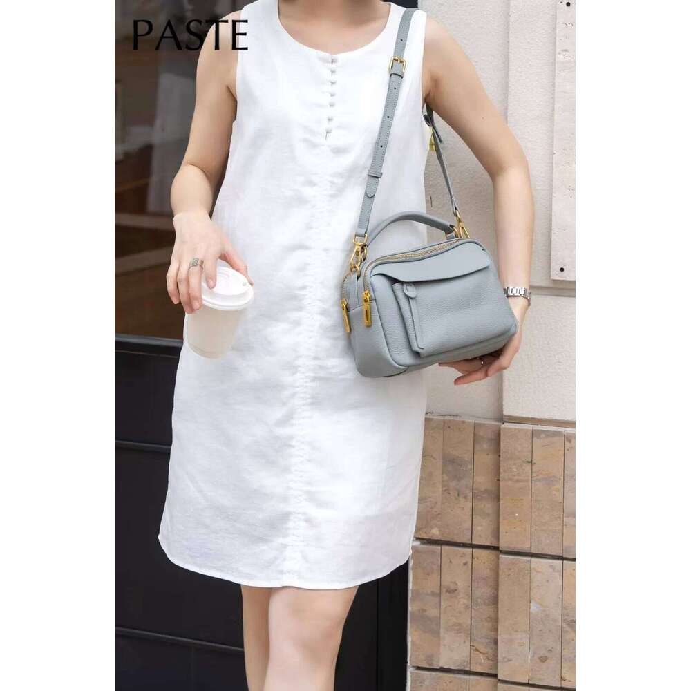 Classic Beige Color Multiple Compartments Women Tote Natural Cow Leather Soft Female Shoulder Bag Ladylike Street Handbag