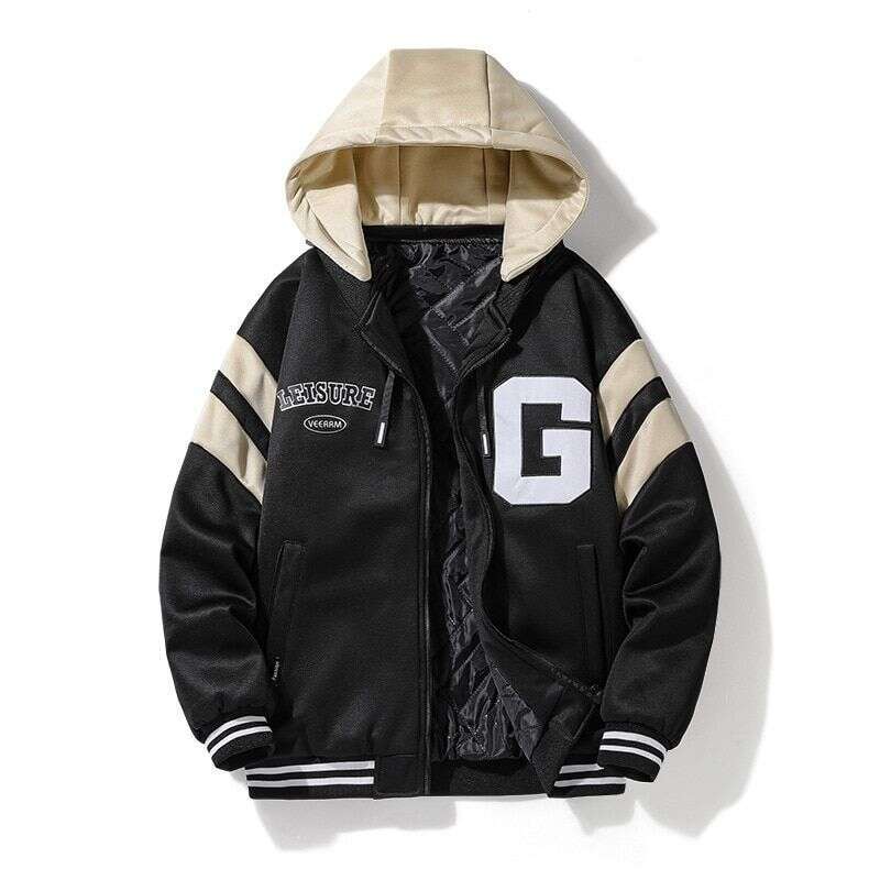 Baseball Hooded Thick Warm Cotton Padded Coat Casual Loose Fashion Winter Jacket Men Windbreakers Size L-Xxxl