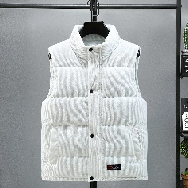 Corduroy Mens Vest Down Cotton Autumn and Winter Thickened Couples Jacket 250809