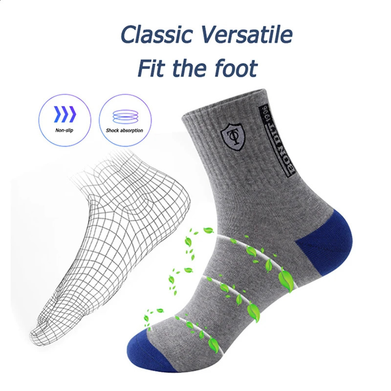 5 Pairs Apring And Fall Mens Sports Socks Summer Leisure Sweat Absorbent Comfortable Thin Breathable Basketball Meias EU 3847 250805