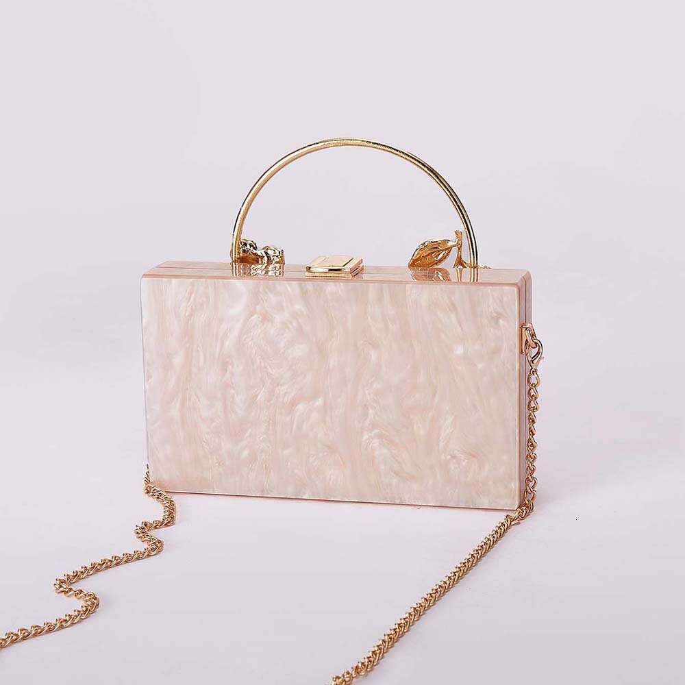 Women's New Flower Acrylic Evening Single Shoulder Crossbody Wedding Banquet Clutch Chain Bag