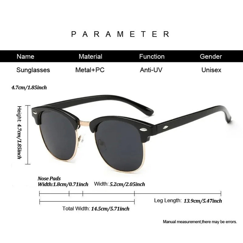 Moshu 3016 Polarized Sunglasses European & American Style Retro Men's UV Protection Trendy Women's Studded Sunglasses Wholesale