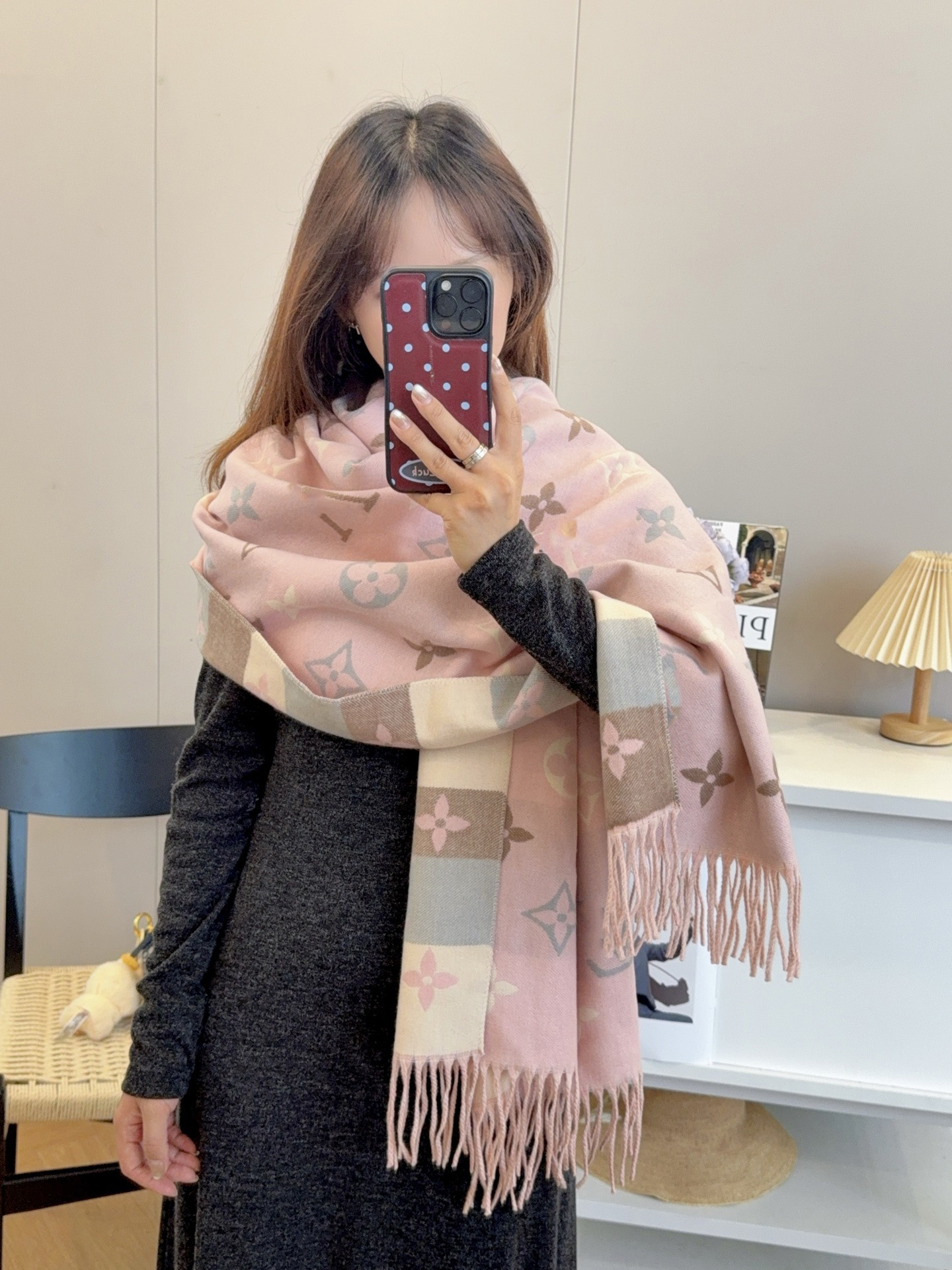 Designer Cashmere Scarf Winter Women's Long Scarf Fashion Printed Grid Soft and Comfortable Men's Brand Scarf