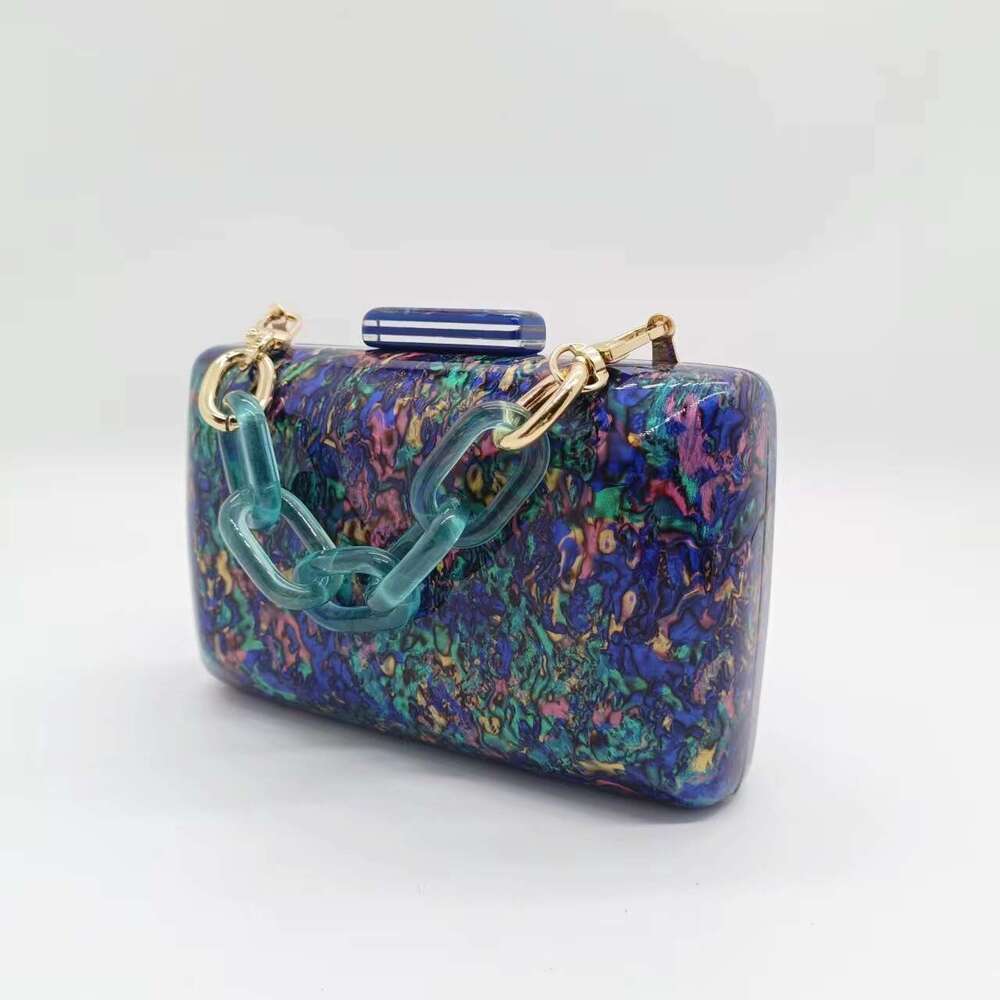 Shoulder for Women, Crossbody Marble New Fashion Summer Beach Acrylic Evening Bag, Small Square Bag
