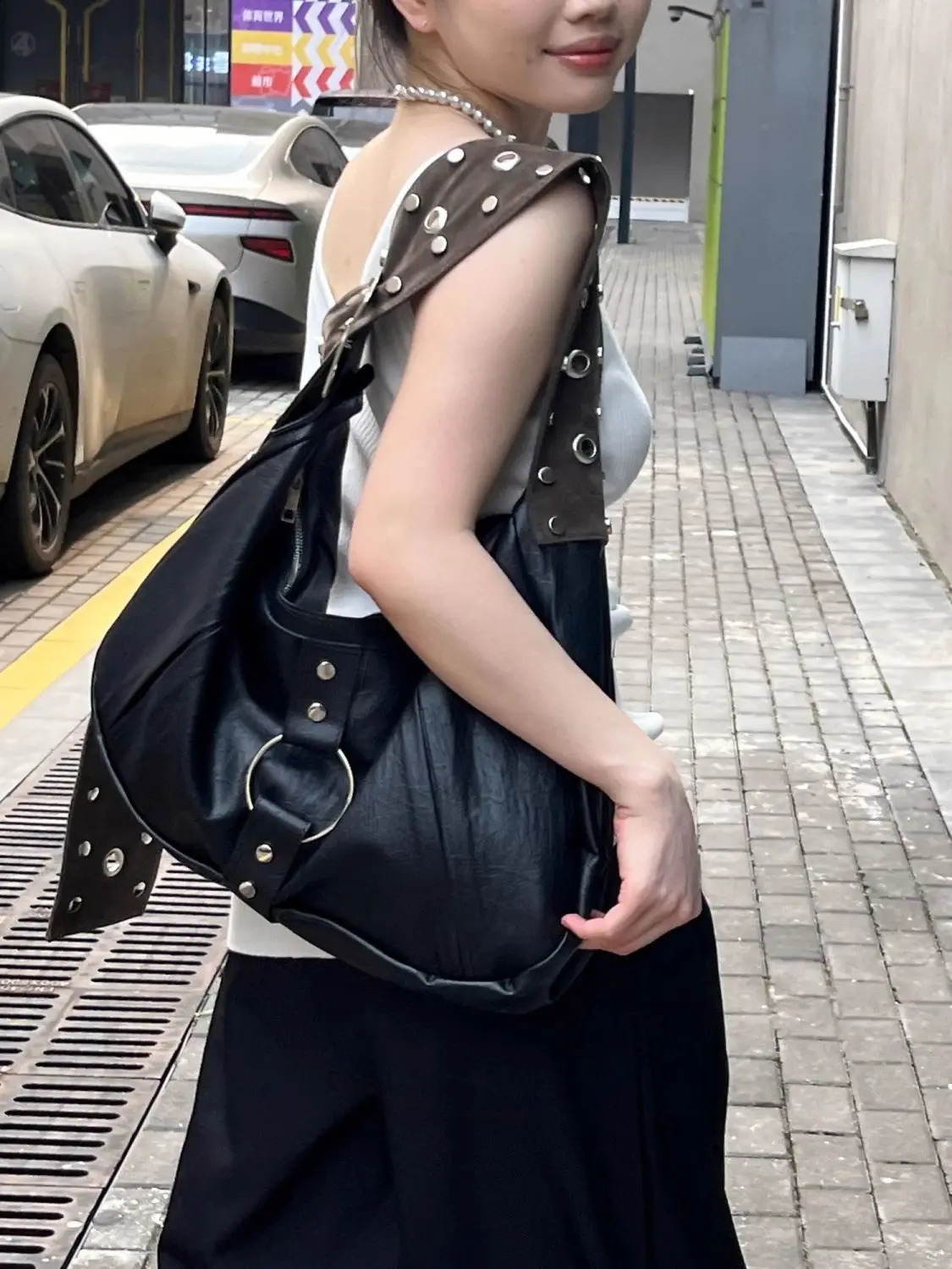 Fashion Women Vintage Solid Color Handbags Shoulder Underarm Bag Fashion PU Leather Wide Strap Crossbody Bag 250809