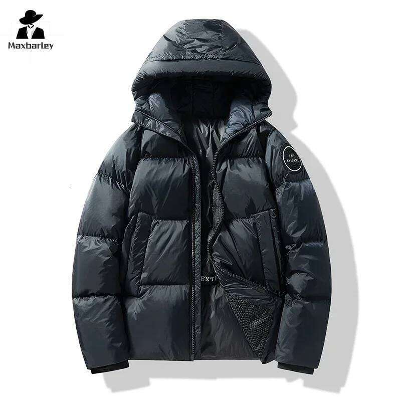 Winter Lightweight Men's Waterproof White Duck Warm Coat Couple's Casual Snow Clothes Short Down Jacket