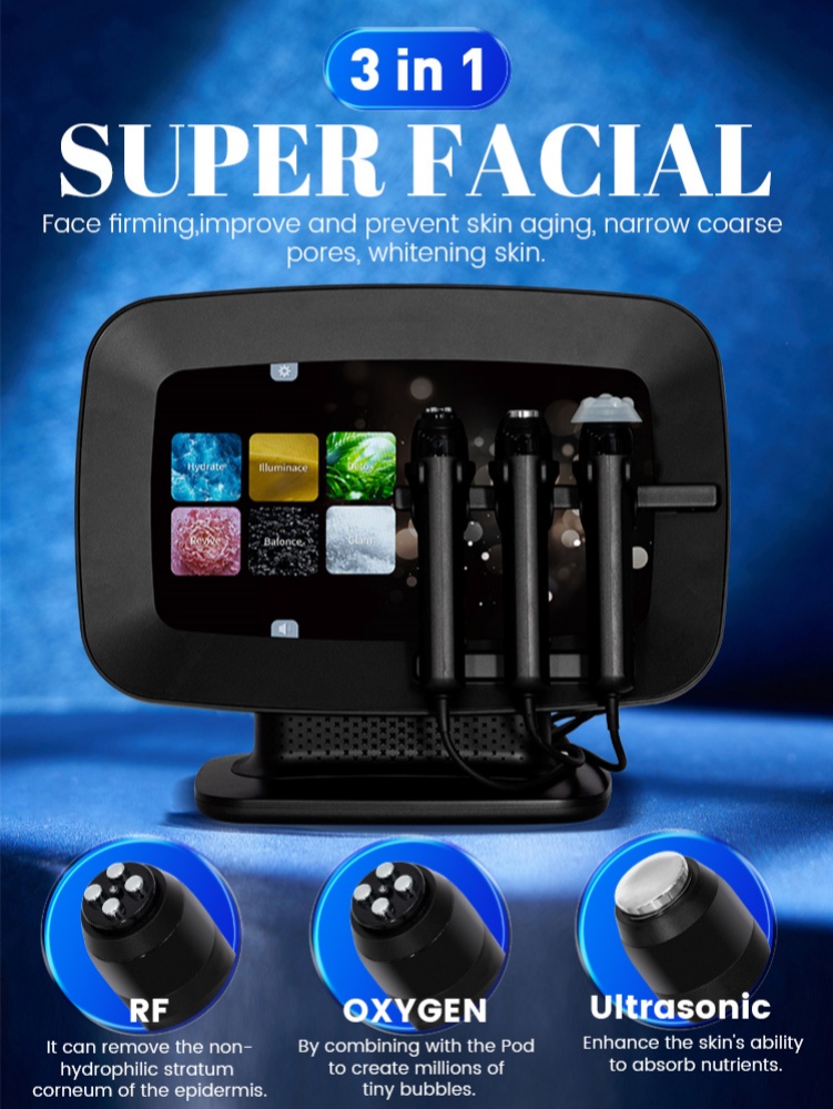 Hot Selling New Small Bubble 3 in 1 Skin Brighten Hydrate Retouch Oxygen CO2 Skin Care Facial Massage Oxygen Machine For Skin Care