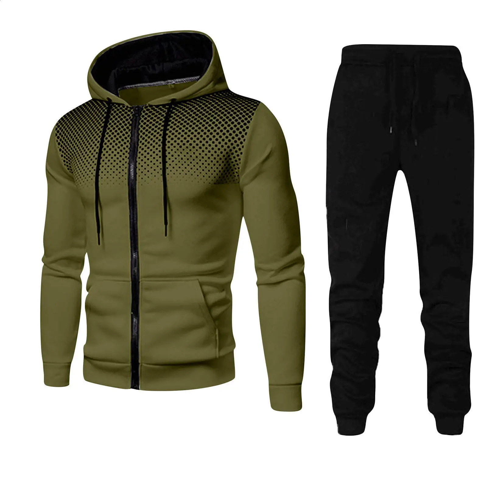 autumn and winter trend sportswear men camouflage hoodie sweatpants 2 piece sportswear 3d ink jogging youth suit 250809