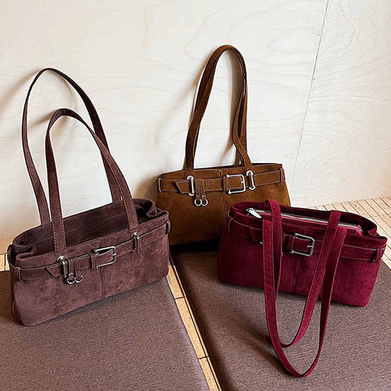 Suede Underarm Women 2025 Autumn Winter New Korean Fashion Single Shoulder Bag for Work Commute ddmymoon