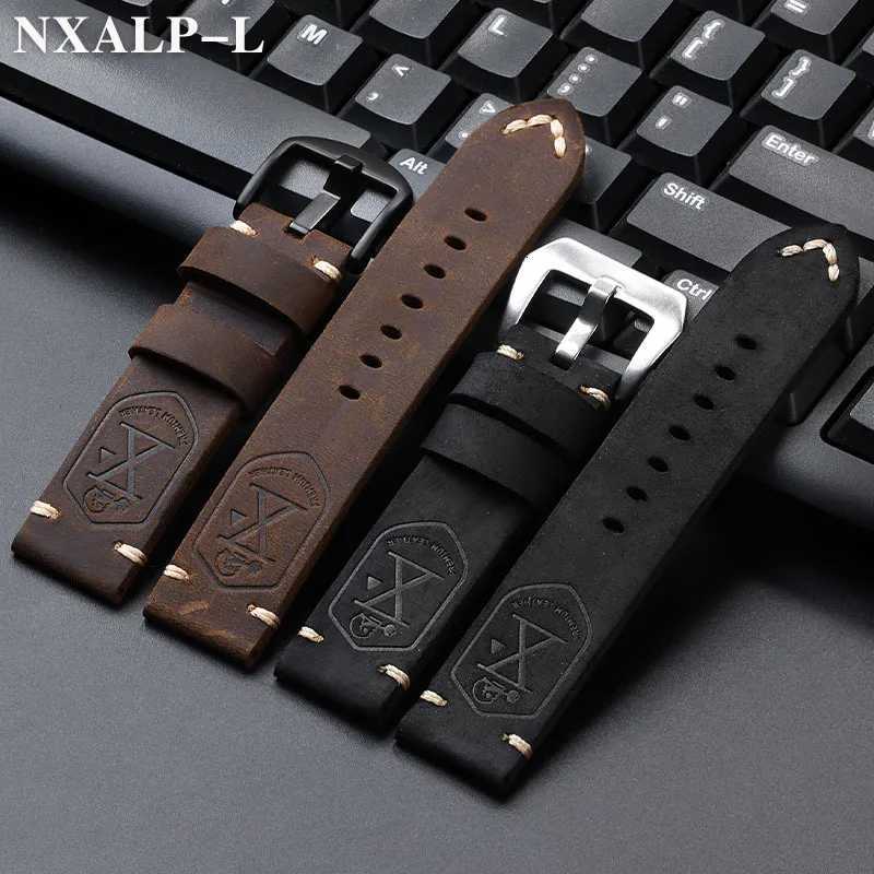 Handmade First Layer Cowhide Watch Strap for Panerai Pam Watchband 20mm 22mm 24mm 26mm Vintage Soft Leather Strap Mens Bracelet W250811
