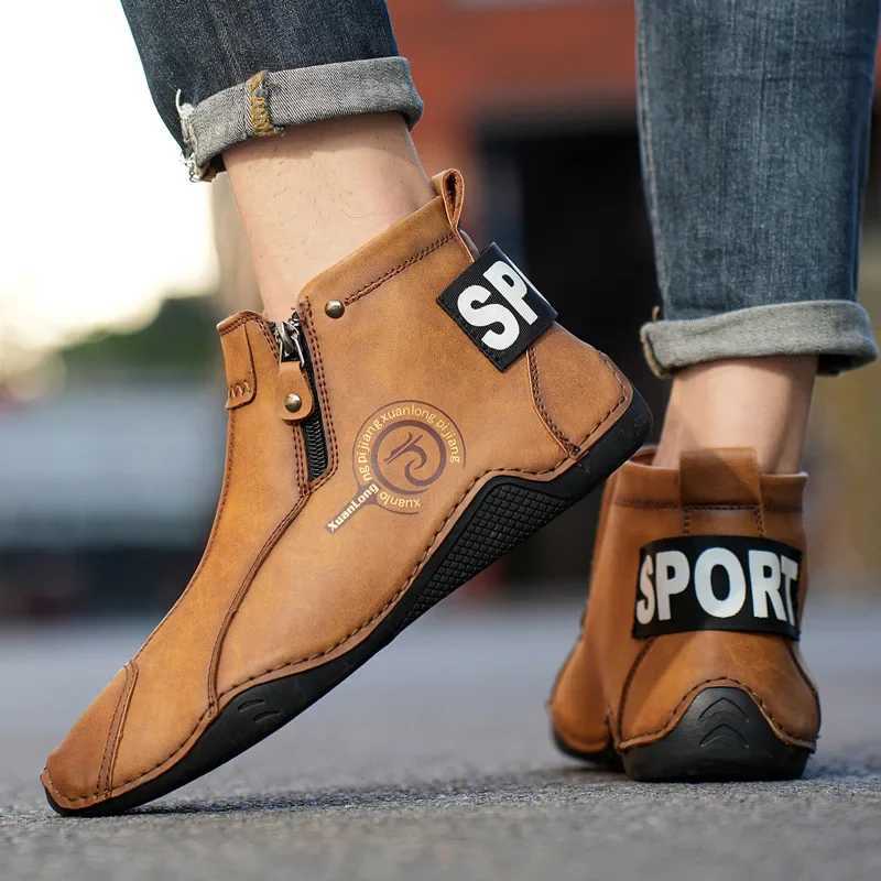 Autumn and Winter New Mens Short Boots British Classic Retro Flat Bottom Cotton Shoes Outdoor Business Sports Casual Shoes W250811