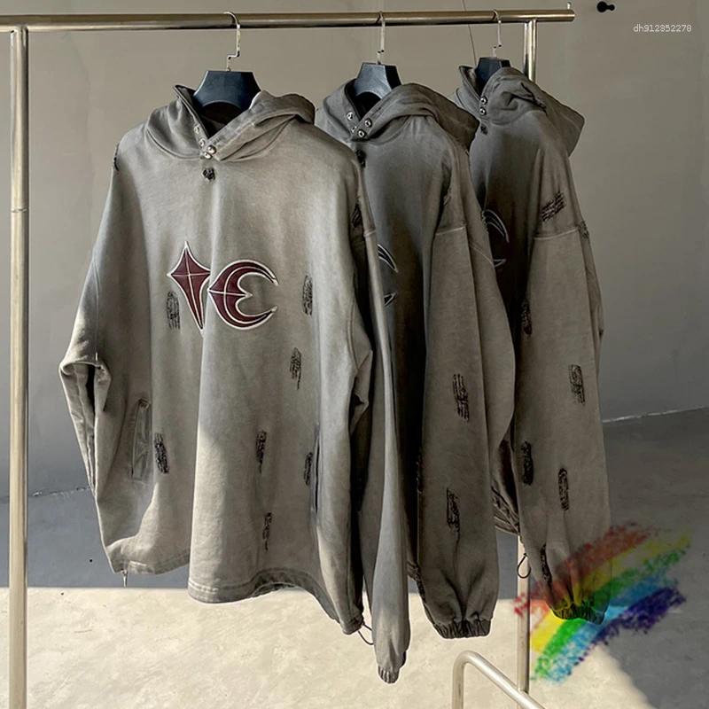 Men's Hoodies THUG CLUB Trend Hole Retro Vintage Clothing Top Quality Loose Oversized Streetwear Sweatshirt Pullover For Men