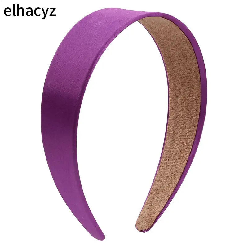 8pcs/lot Chic Lady Smooth Solid Satin Hair Band Plain Alice Headbands 4CM Wide Hairband Ribbon Women Girls Hair Accessories 250805
