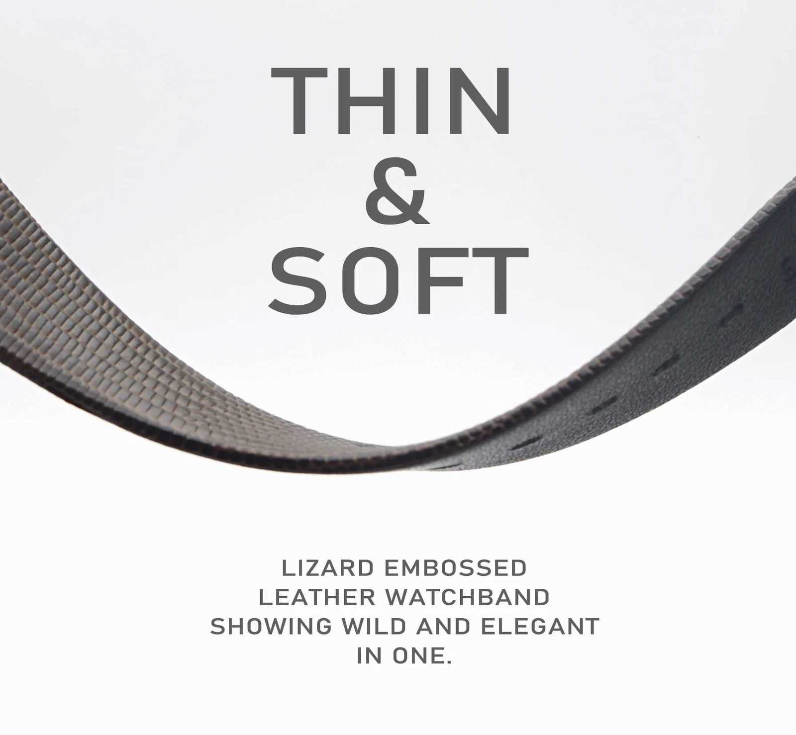 12mm 14mm 16mm 17mm 18mm 19mm 20mm 21mm Vintage Watch Strap Lizard Embossed Genuine Leather Thin and Soft Watch Band W250811