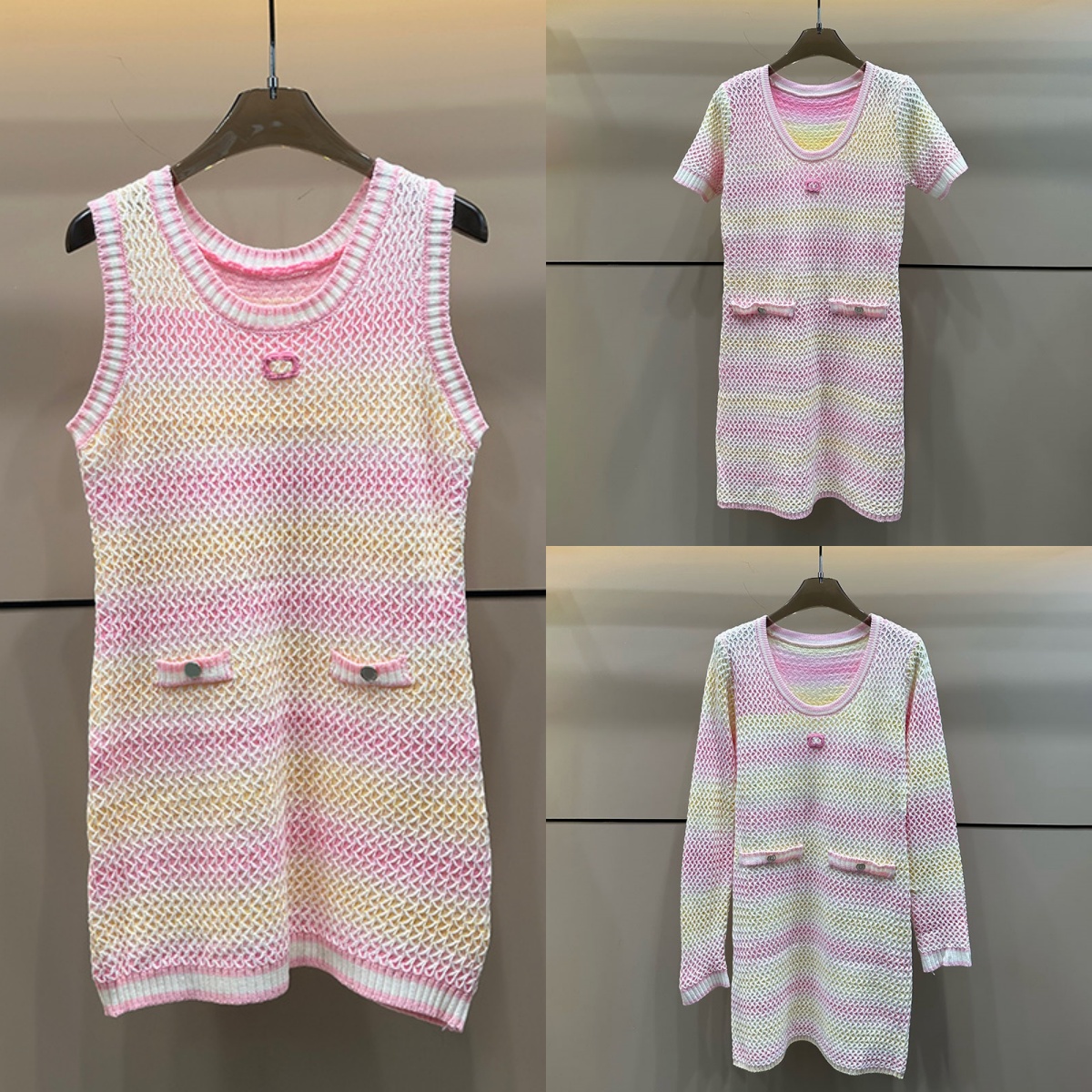 Women Knit Dress Y2K Style Sleeveless Dresses Summer Vacation Knitted Dress Letters Embroidered Vest Dresses