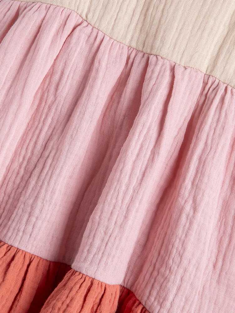 Baby Childrens Summer Pure Cotton Flying Sleeves Sling Dress Girl Princess Dress Childrens Accessories W250811